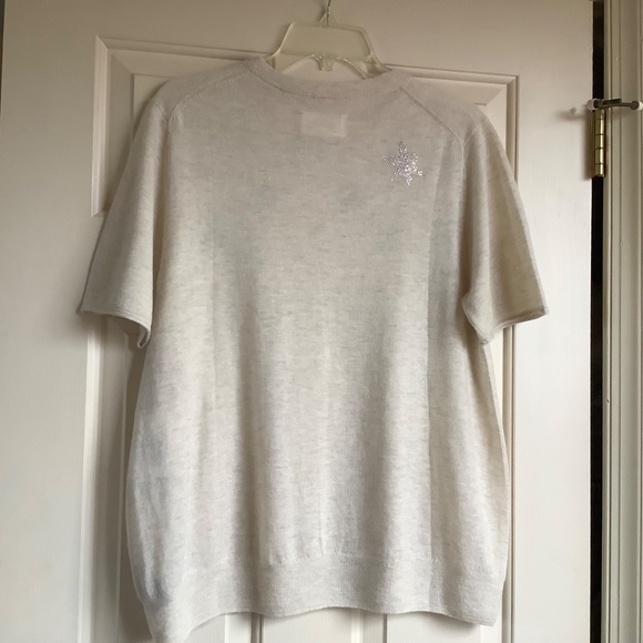 Zadig & Voltaire Ida Stars Strass Cashmere Sweater Sugar SZ L - Picture 7 of 16
